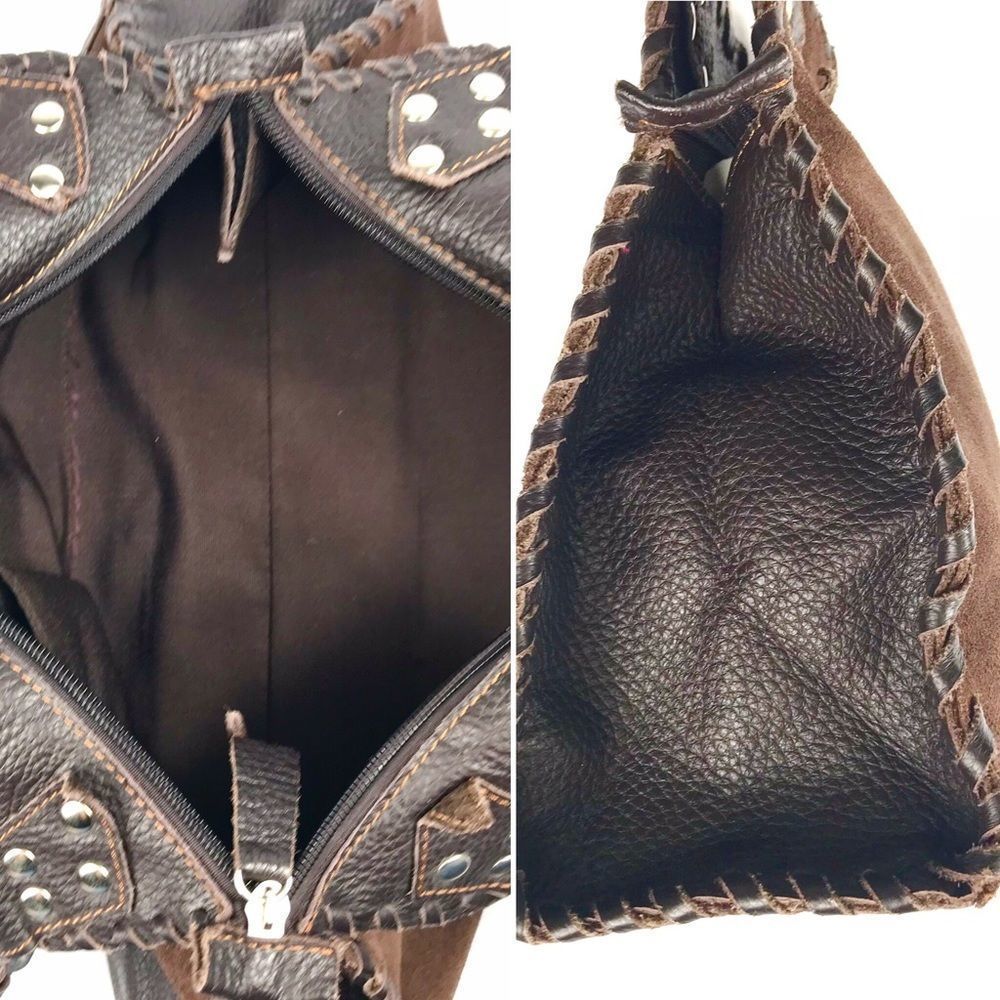 Carla Mancini brown suede & leather handbag - Picture 8 of 8